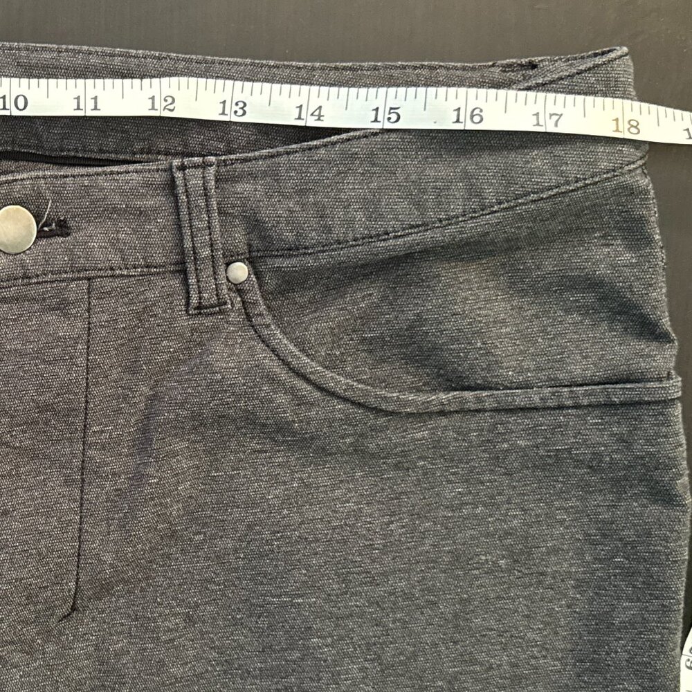 Men’s Lululemon ABC Pant Slim Tech Canvas 36x43 (TALL) Heathered Black - Picture 2 of 9